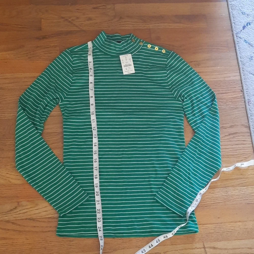 NWT J Crew striped mockneck top - Picture 5 of 5